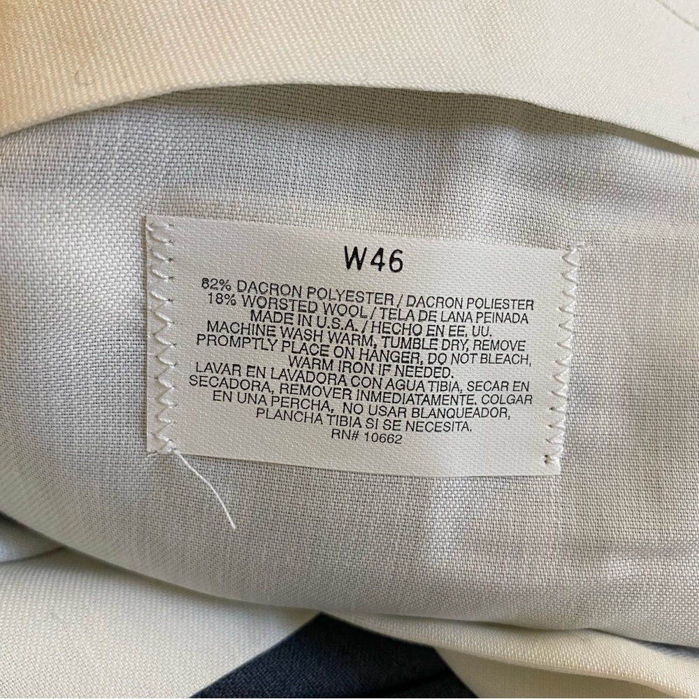 Towncraft Wrinkle Free Stain Release Pants 44 Cotton Blend Blue see measurements - Picture 7 of 8